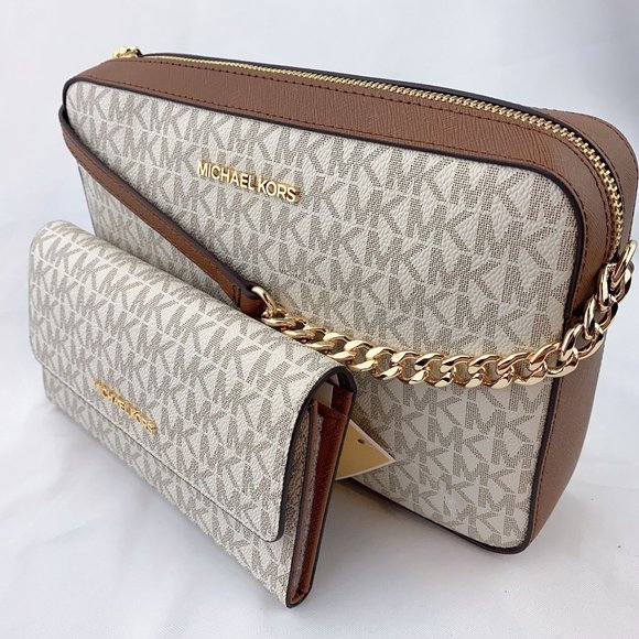 MK JST CROSSBODY BAG & TRIFOLD WALLET VANILLA - Picture 2 of 13